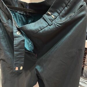Teal Trousers stretch dress pants feel like Taffeta